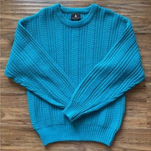 Vintage Teal Cable Knit Sweater Size Large Mervyn’s 90s